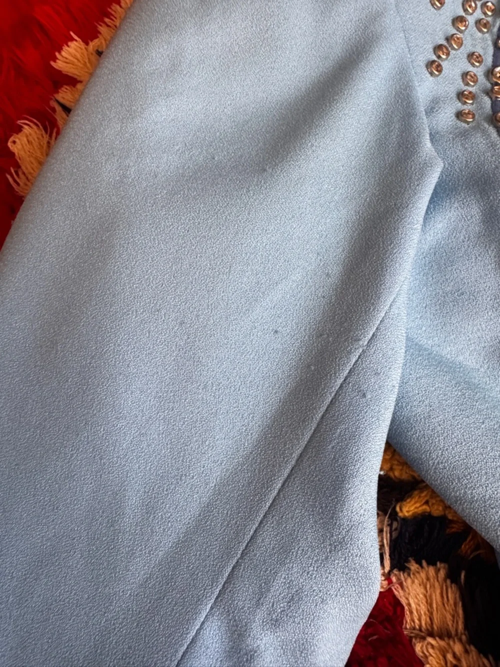 Vintage Silvia's Costume Baby Blue Rhinestone Western Suit Sz XS - Picture 7 of 16